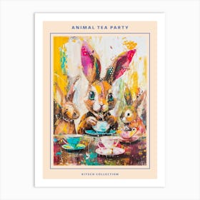 Kitsch Cute Animal Tea Party 2 Poster Art Print