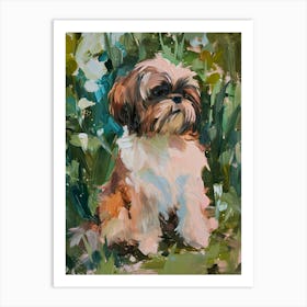 Shih Tzu Acrylic Painting 1 Art Print