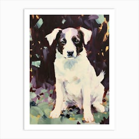 A Border Collie Dog Painting, Impressionist 2 Art Print