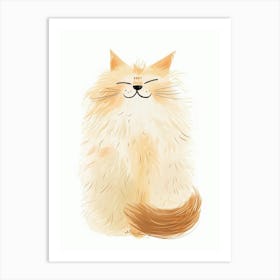 Turkish Angora Cat Clipart Illustration 3 Art Print