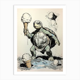 Turtle Ice Cream 1 Art Print