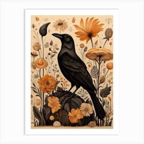 Fall Foliage Raven 2 Art Print