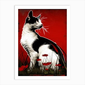 Cat In The Grass 3 Art Print