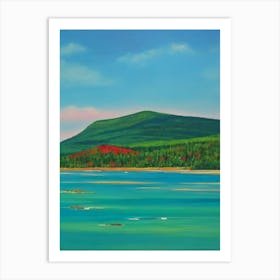 Acadia National Park United States Of America Blue Oil Painting 1  Art Print