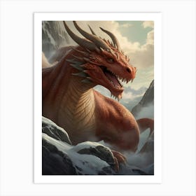 Red Dragon Fantasy Art Print