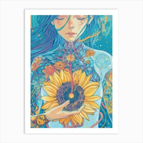 Sunflower Girl 21 Art Print