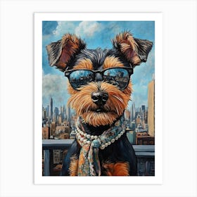 Fancy Airedale 4 Art Print