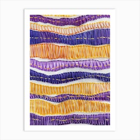 Purple And Yellow Ribbons Art Print