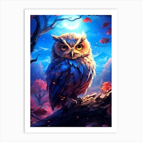 Owl In The Forest Art Print