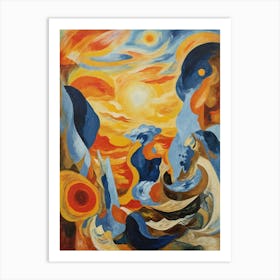 Abstract By Person Cascade of Thoughts Art Print