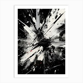 Rebellion Abstract Black And White 3 Art Print