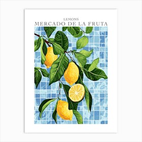 Mercado De La Fruta Lemons Illustration 8 Poster Art Print