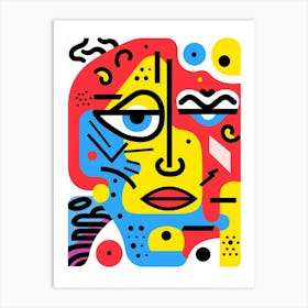 Bold Line Face Illustration 4 Art Print