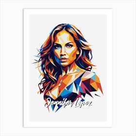 Jennifer Lopez 01 Portrait Music Icon Style WPAP Pop Art Art Print