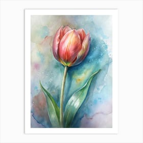 Tulip Watercolor Painting Art Print