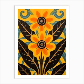 Flower Motif Painting Black Eyed Susan 1 Art Print