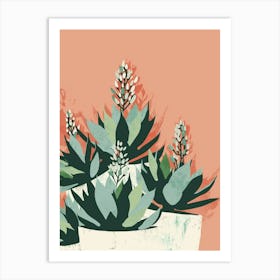 Succulents Plant Minimalist Illustration 8 Art Print