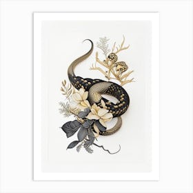 Timber Rattlesnake Gold And Black Art Print