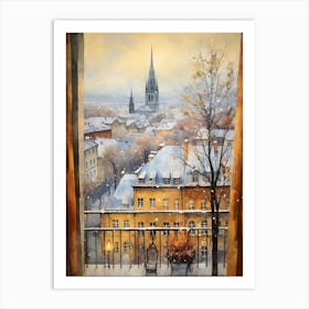 Winter Cityscape Krakow Poland 3 Art Print