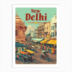 Aihrgdesign A Classic 1960s Travel Poster For New Delhi Art Print