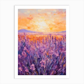 Sunset In Lavender Field 2 Art Print