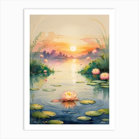 Water Lily Painting Art Print