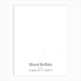 Wood Buffalo,Canada Minimalist Map Art Print