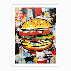 Burger Basquiat style Art Print