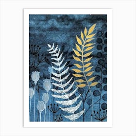 Ferns And Flowers Art Print