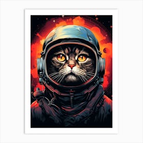 Astronaut Cat Art Print