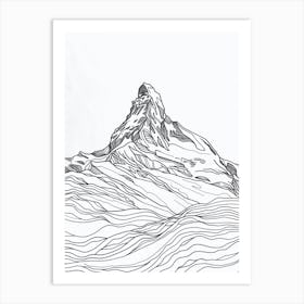 Alpamayo Peru Line Drawing 6 Art Print