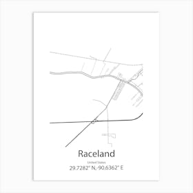 Raceland,United States Minimalist Map Poster