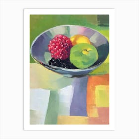 Black Raspberry Bowl Of fruit Art Print
