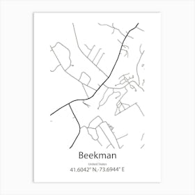 Beekman,United States Minimalist Map 1 Art Print