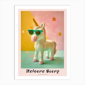 Pastel Toy Unicorn With Sunglasses 2 Poster Art Print