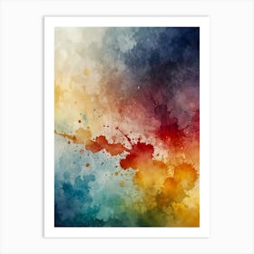 Watercolor Splatter Background Art Print