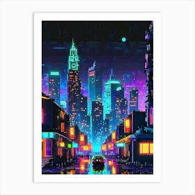 Cyberpunk Pixel Art Art Print