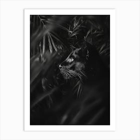 Black Cat In The Jungle.Generated AI. Wall Art Print Art Print