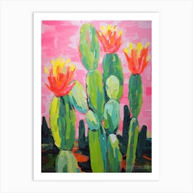 Cactus Painting Moon Cactus 2 Art Print