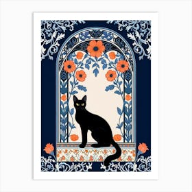 Black Cat In A Window Art Print