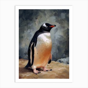 Adlie Penguin Bleaker Island Oil Painting 1 Art Print