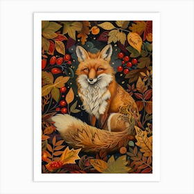 Solitary Fox In The Autumn 13 Art Print