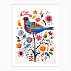 Scandinavian Bird Illustration Finch 2 Art Print