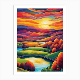 Sunset Over The Valley Art Print