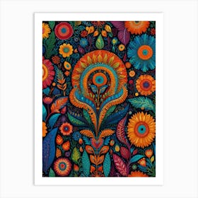 Colorful Floral Pattern 2 Art Print