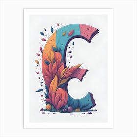 Colorful Letter E Illustration 1 Art Print