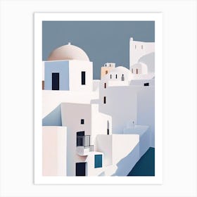 Santorini Greece Buildings Simplistic Tropical Destination Art Print