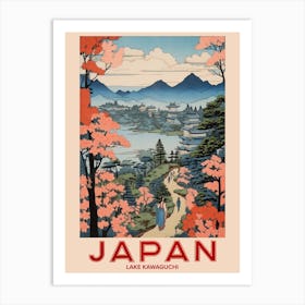 Lake Kawaguchi, Visit Japan Vintage Travel Art 2 Art Print