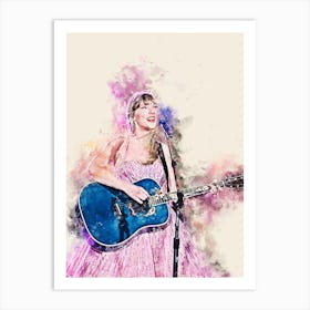 Taylor Swift Watercolor Painting 3 Art Print