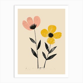 Monterrey Flower Market Boho Minimalist Style Art Print